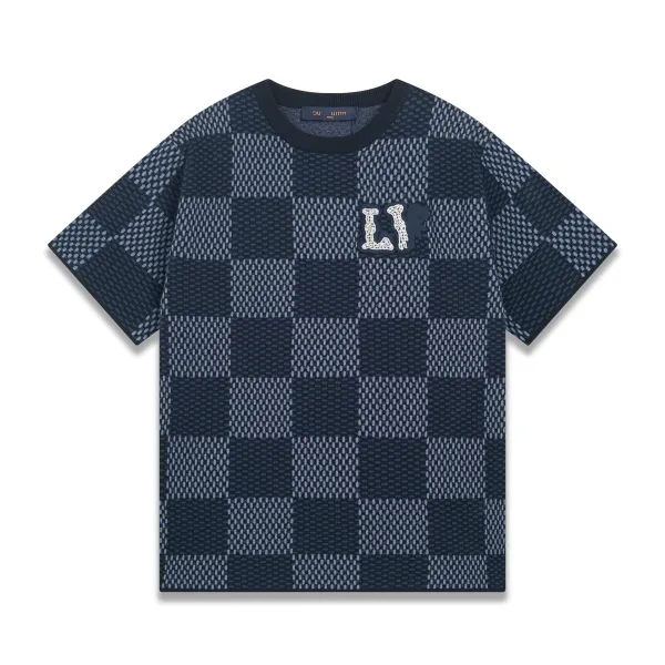 Design Juis Uittc Patterned Knit Polo Navy Tops.polo - 24