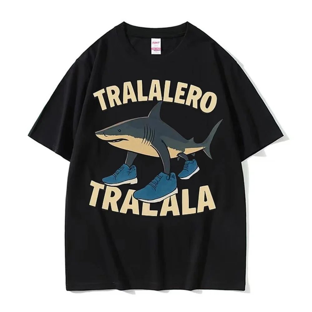 Funny Running Shark Meme T-Shirt photo 2