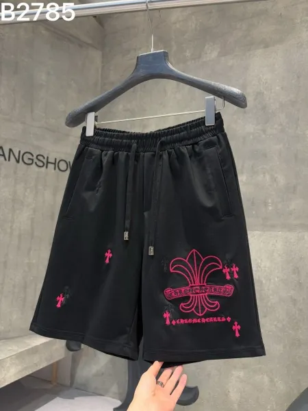 Chrome Hearts Embroidered Fleur-de-Lis Shorts Black - 1