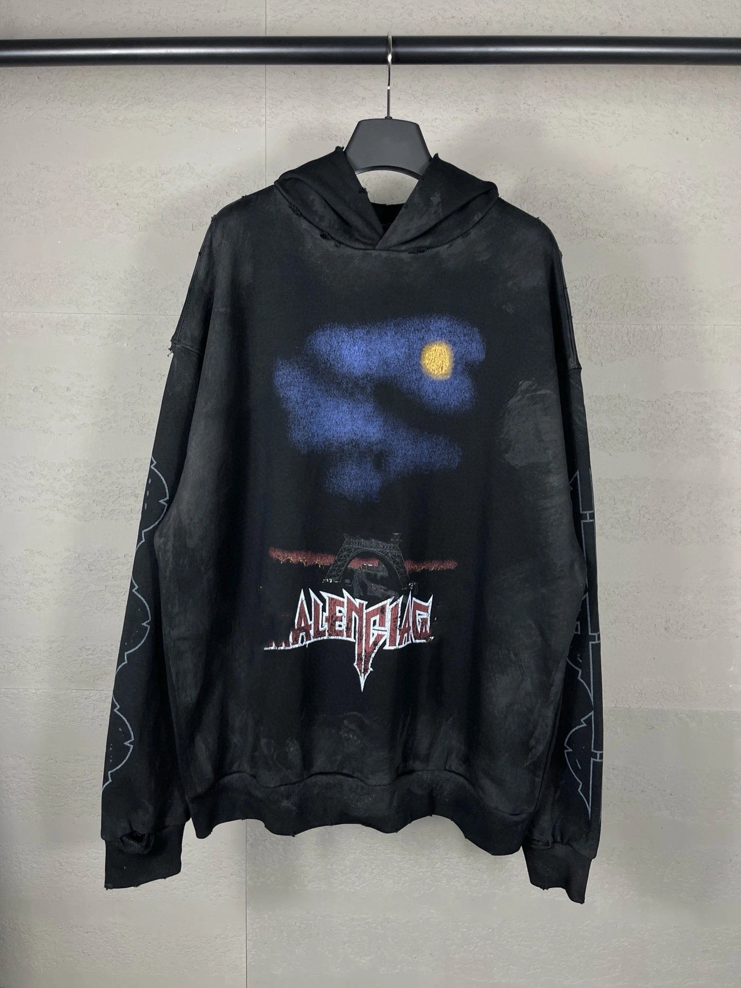 Gaichela Distressed Logo Hoodie Gray - 11