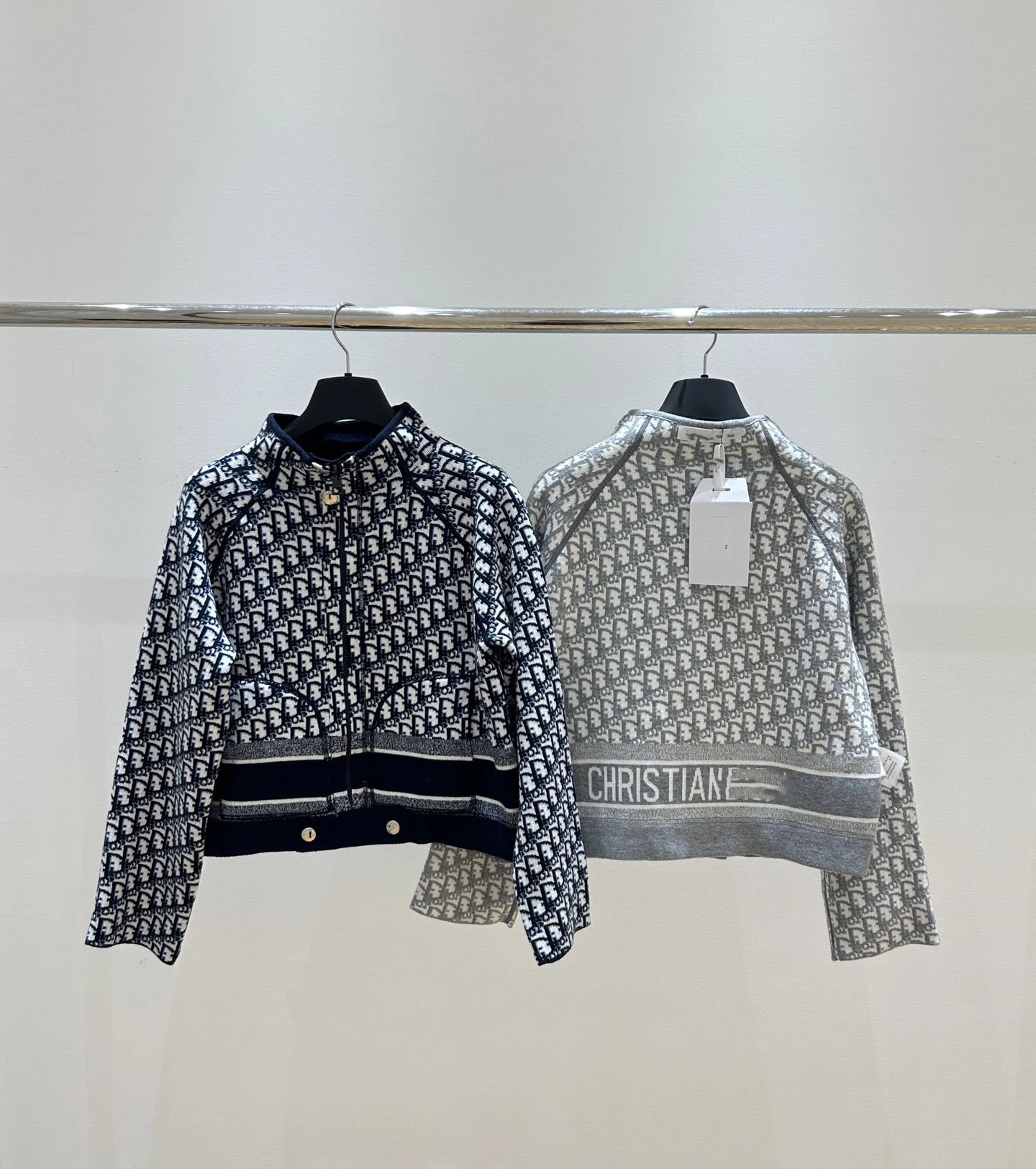 Full Letter Jacquard Double-Sided Knit Cardigan Jacket photo 6
