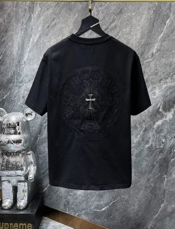 Chrome Hearts Embroidered Cross Motif Black T-Shirt - 41