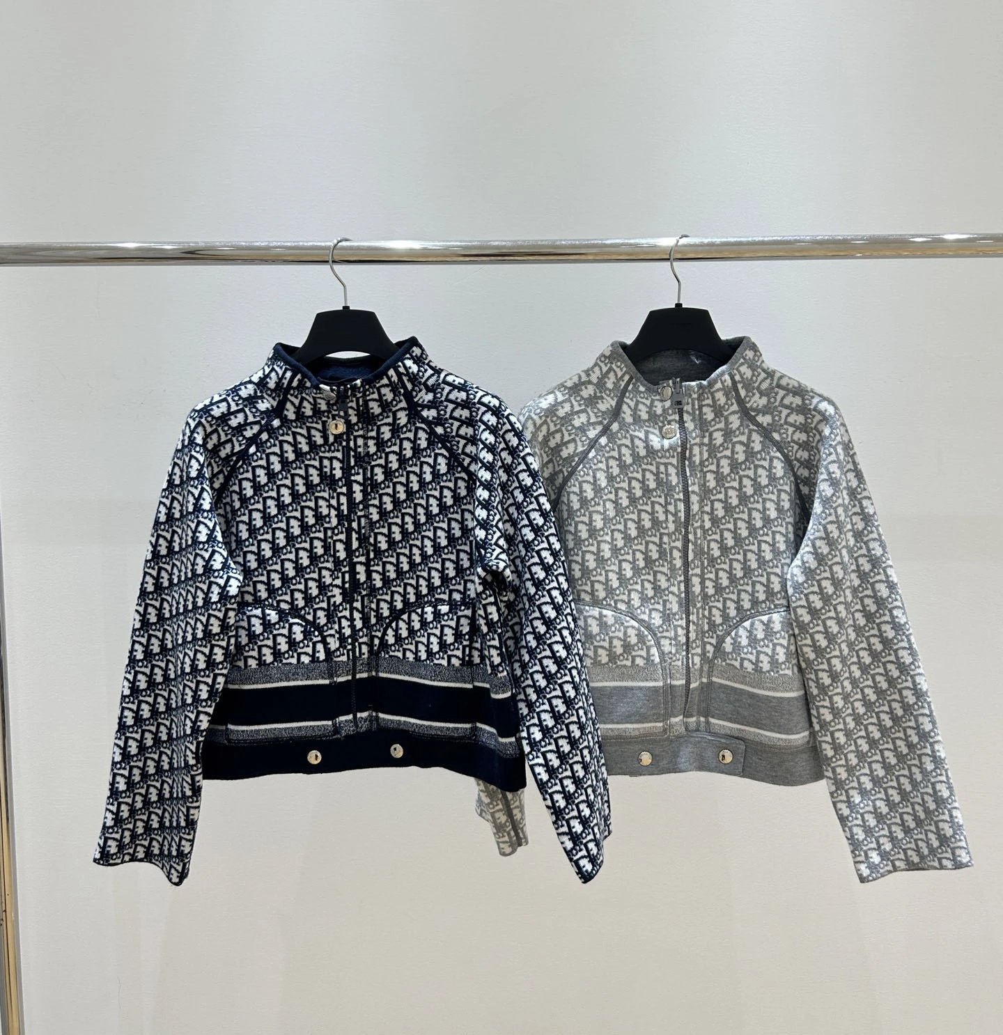 Full Letter Jacquard Double-Sided Knit Cardigan Jacket photo 5