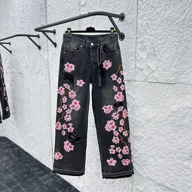 Embroidered Floral Jeans