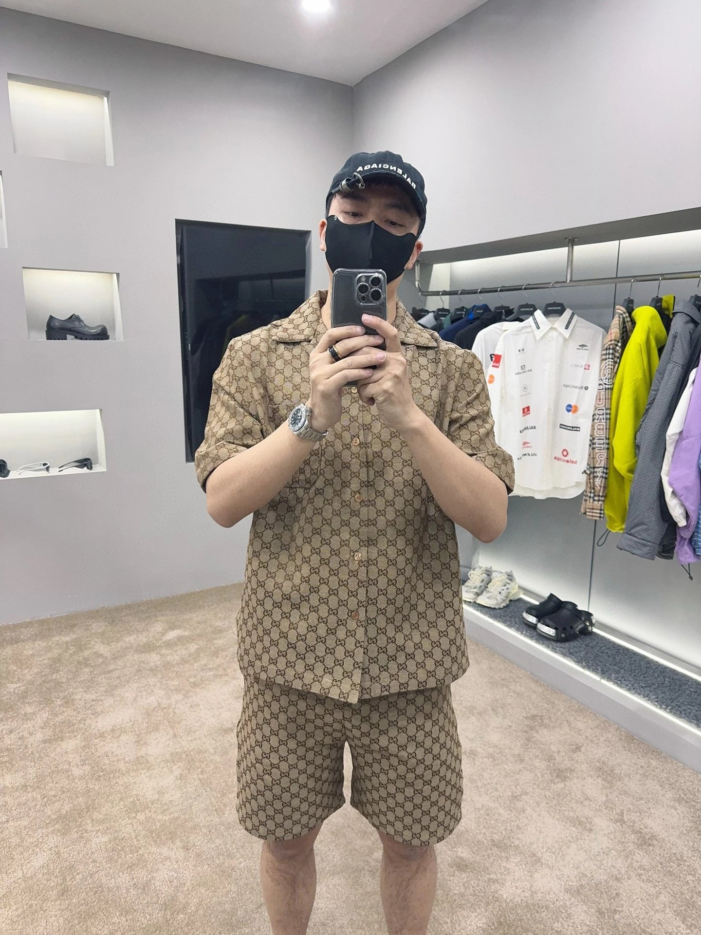 Jacquard Collar Short Sleeve Shirt Set photo 5