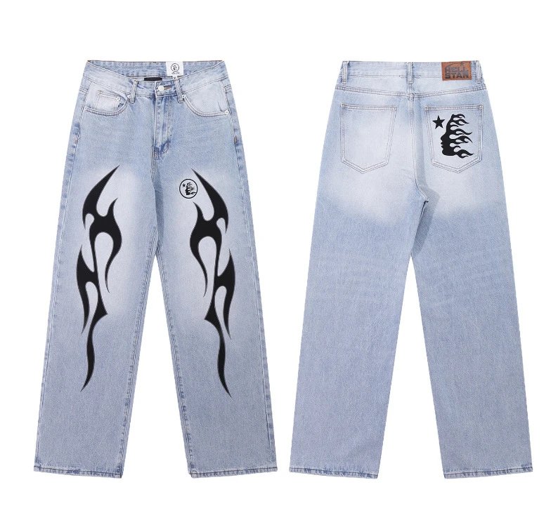Camouflage Straight Denim Jeans photo 4