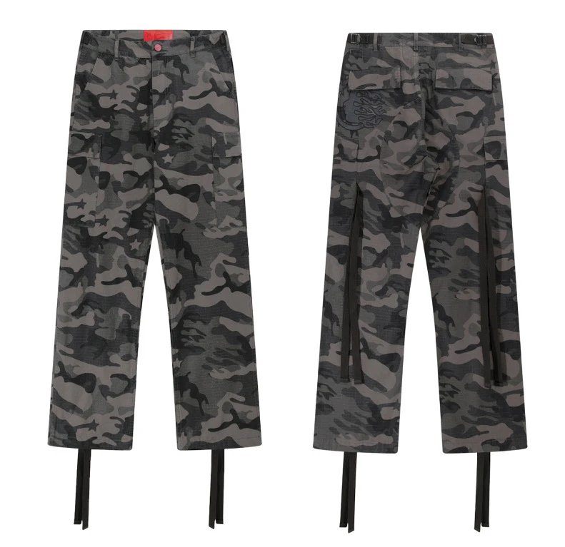 Camouflage Straight Denim Jeans photo 6