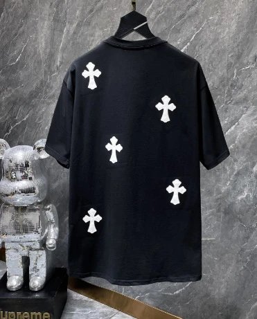 Chrome Hearts Embroidered Cross Motif Black T-Shirt - 44
