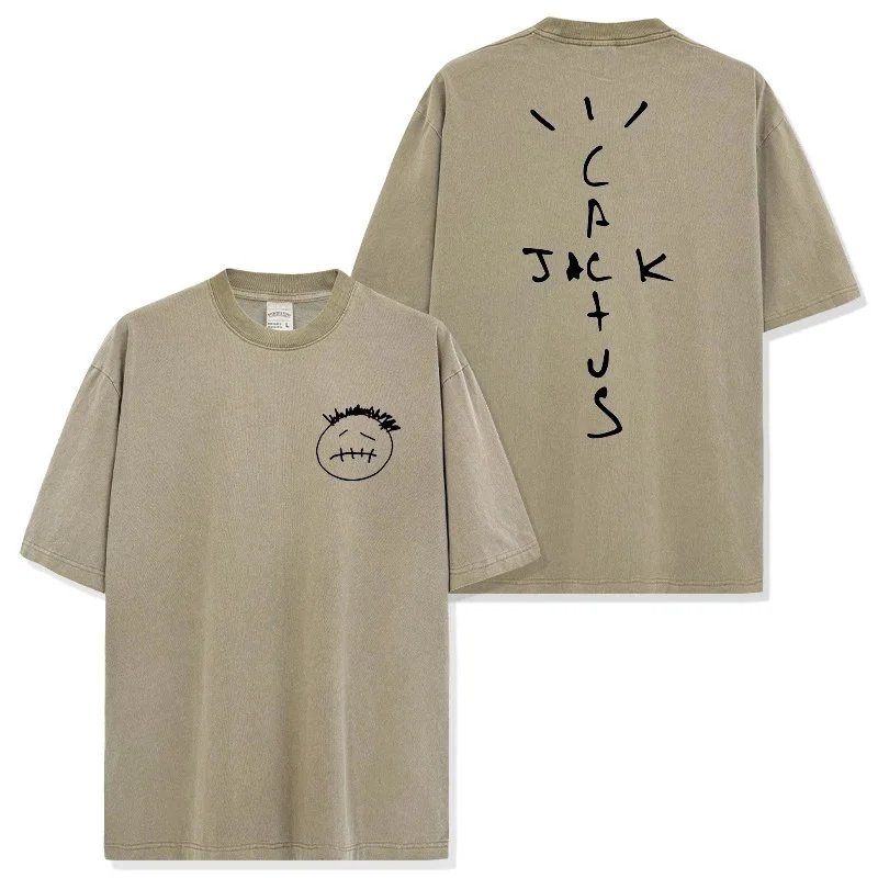 Travis Scott Print Washed Short Sleeve T-Shirt photo 3