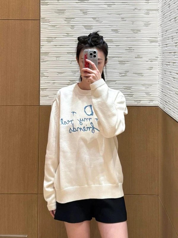 Letter Embroidered Knit Sweater photo 8