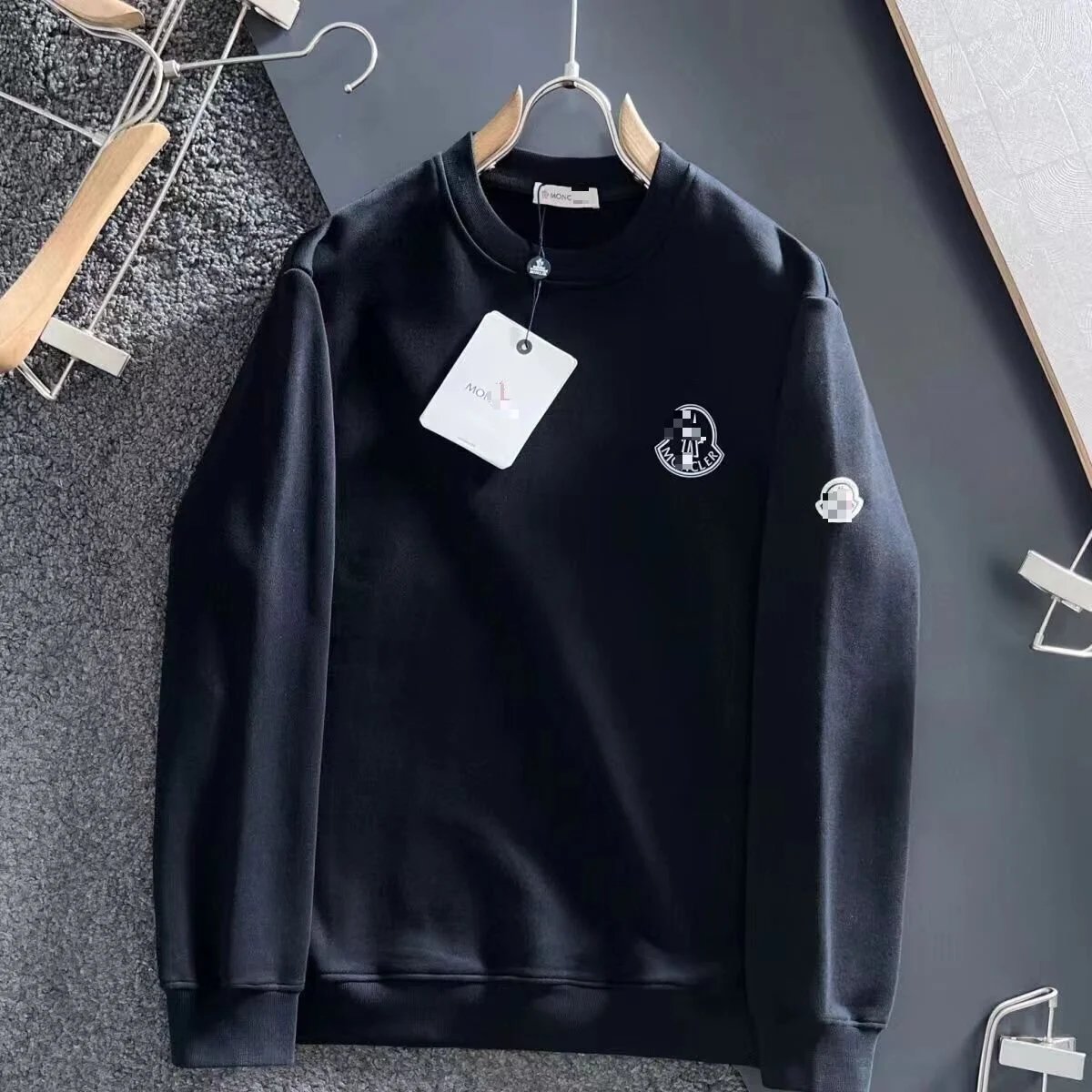 Embroidered Crew Neck Hoodie photo 8