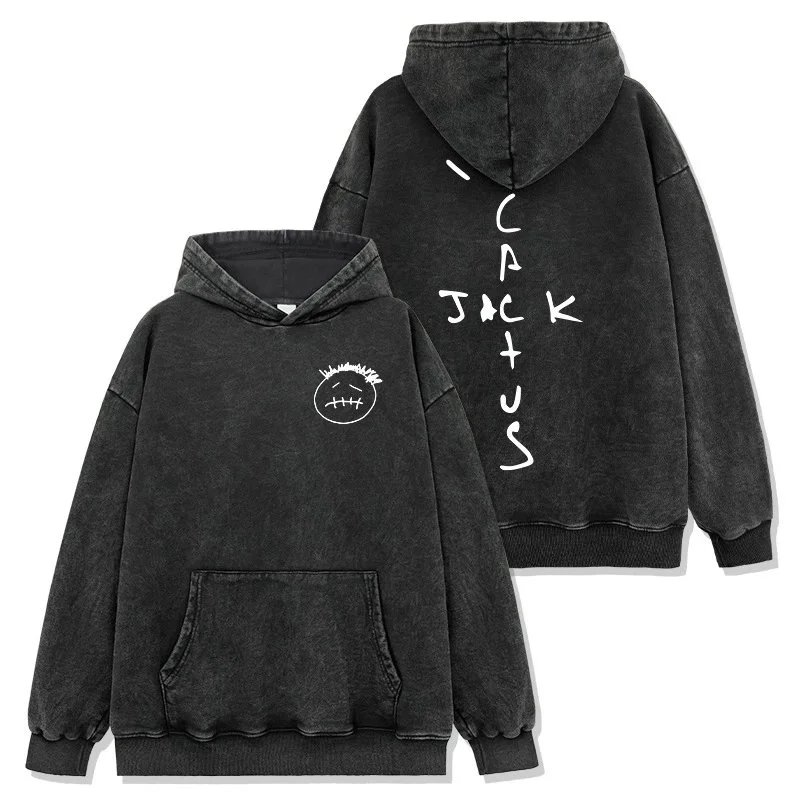 Washed Black Hooded