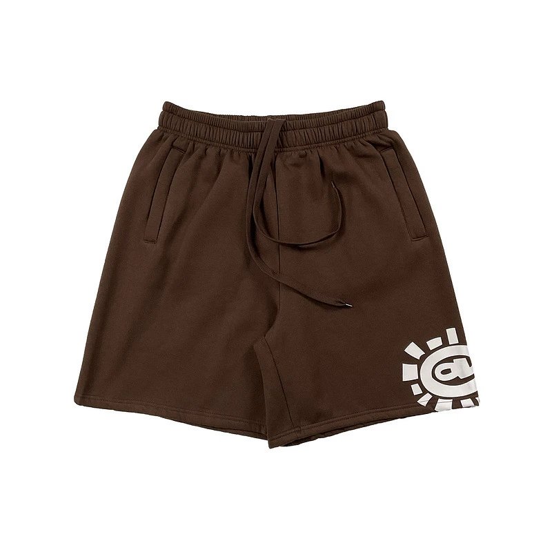 Design Graphic Print Black Sweat Shorts - 37