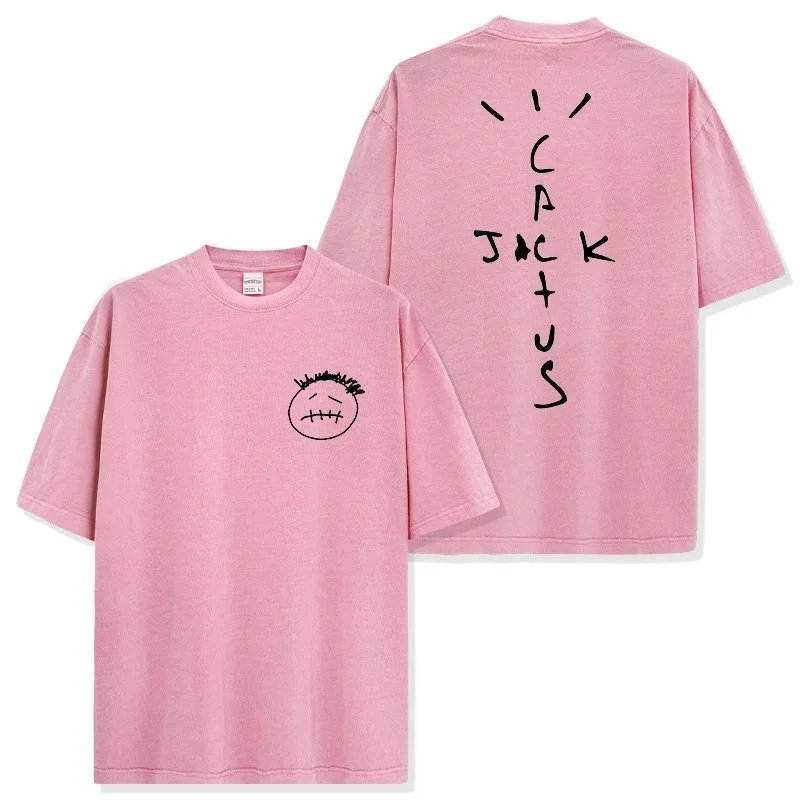Travis Scott Print Washed Short Sleeve T-Shirt photo 5