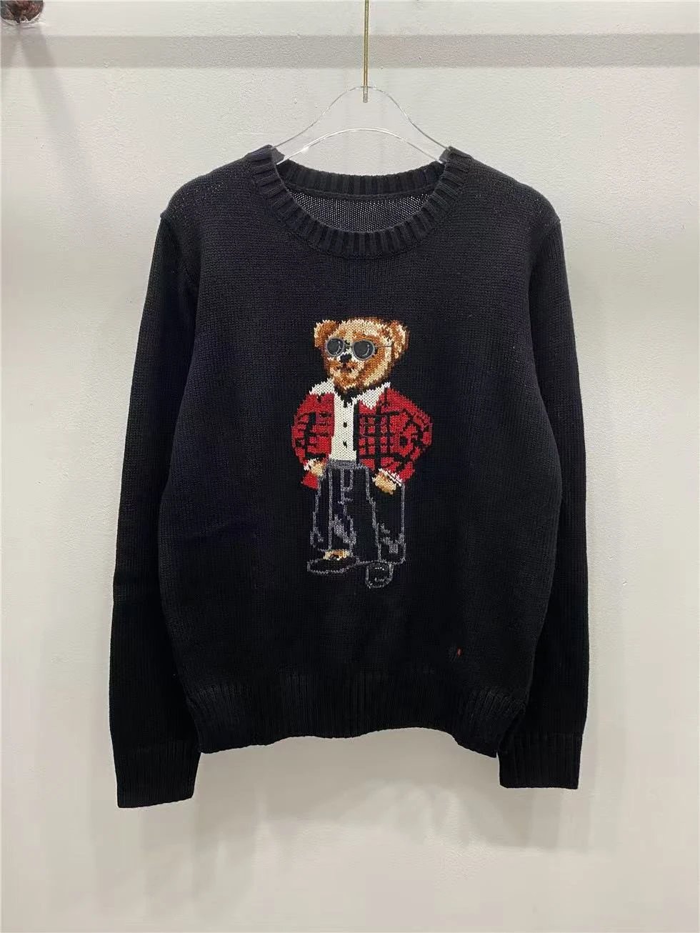 Embroidered Pink Bear Knit Long Sleeve photo 6
