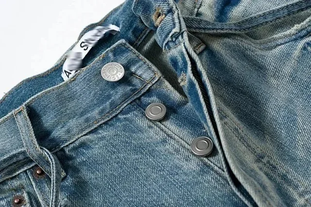 Unbranded Shorts Distressed paint-splatter denim product detail image 3