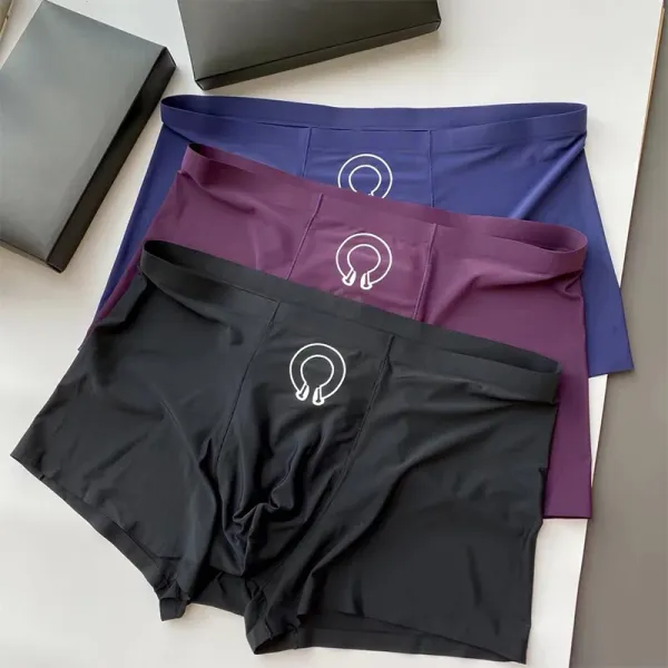 Design Minimalist Logo Boxer Briefs in Black, Purple, and Navy - 1