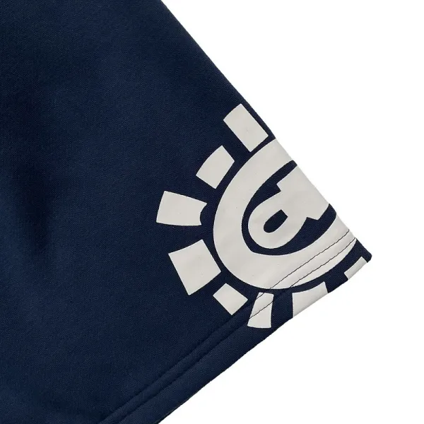 Design Graphic Print Black Sweat Shorts - 43