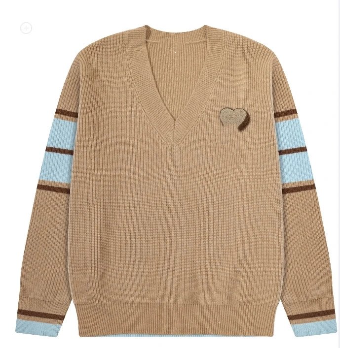 Heart Jacquard V-Neck Sweater photo 2