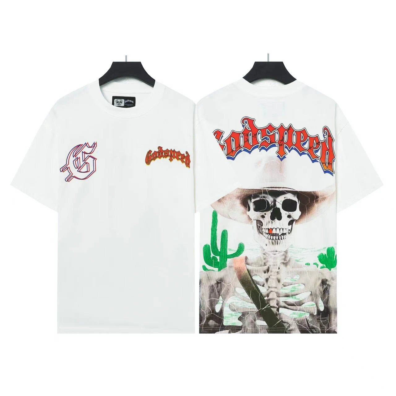 Godspeed Skull Print Cotton T-Shirt photo 8