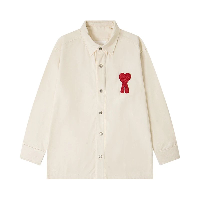 AMI Heart Embroidered Denim Jacket photo 3