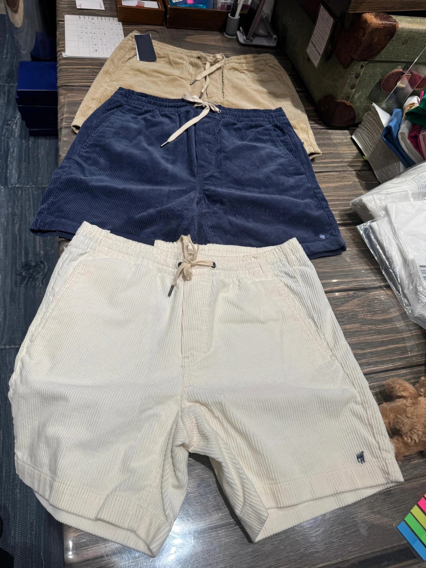 Needles Corduroy Drawstring Shorts Beige Shorts - 7