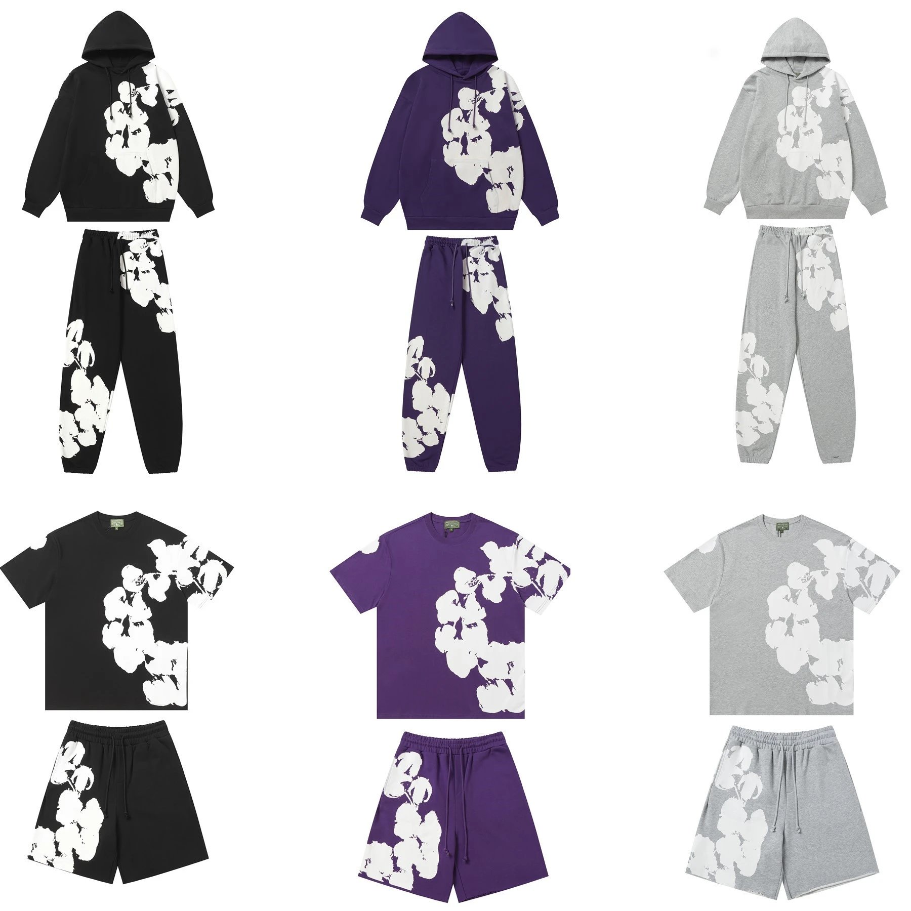 Cotton Print Hoodie and Sweatpants Set