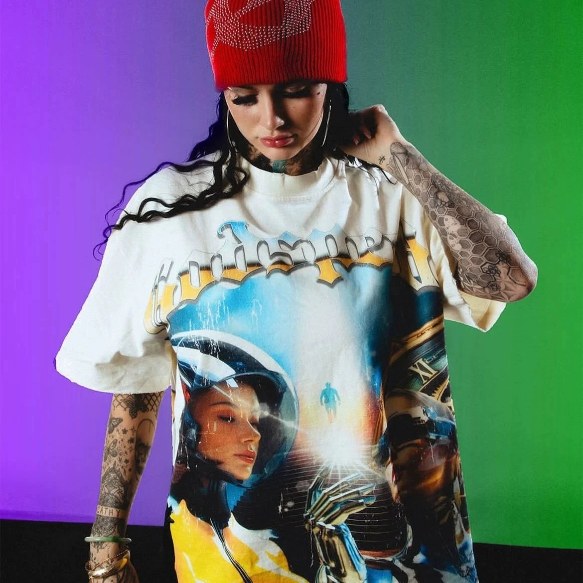 Godspeed Skull Print T-Shirt