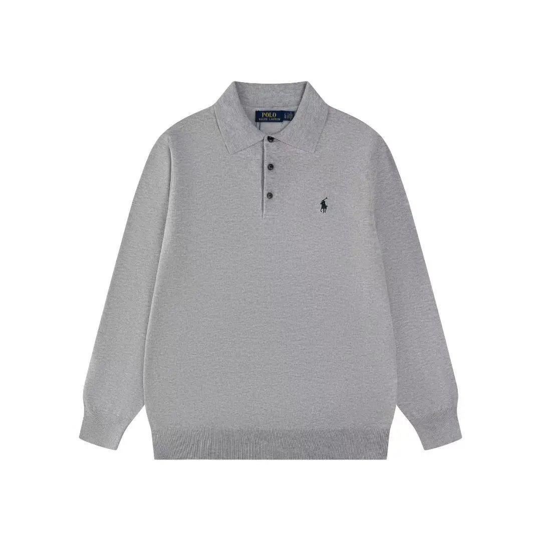 Embroidered Knit Polo Shirt Long Sleeve photo 7