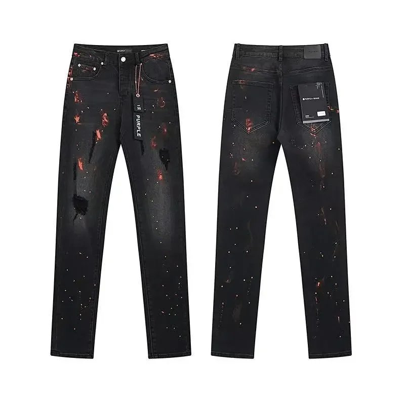 Ripped Patchwork Straight Denim Jeans photo 3