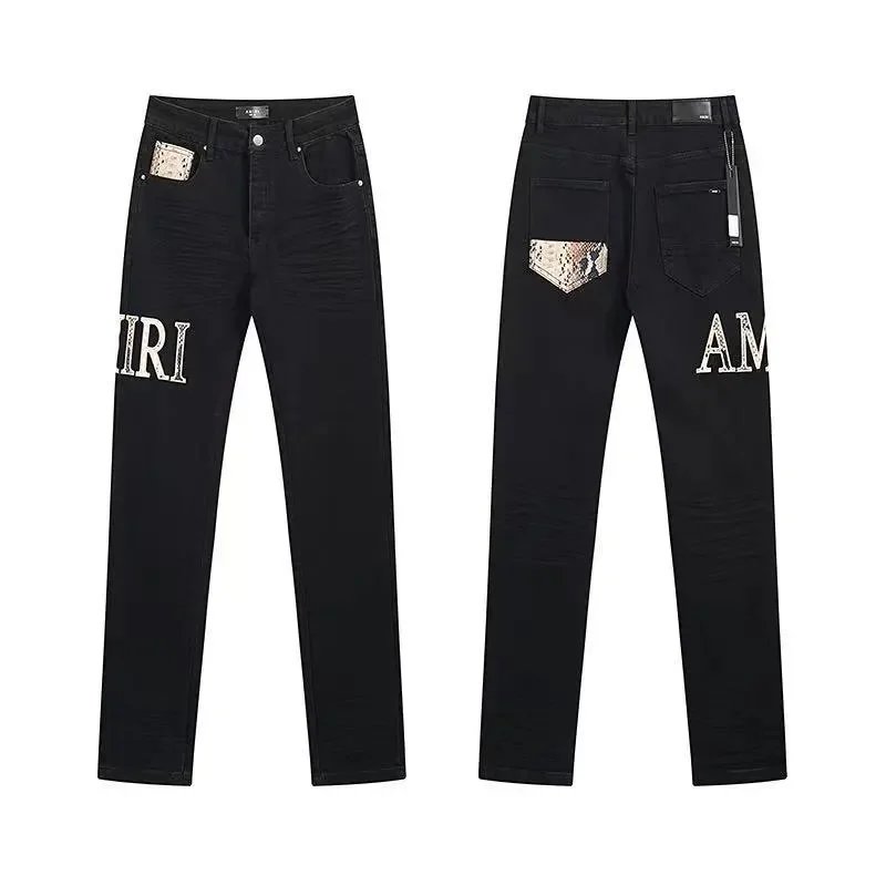 Ripped Patchwork Straight Denim Jeans photo 5