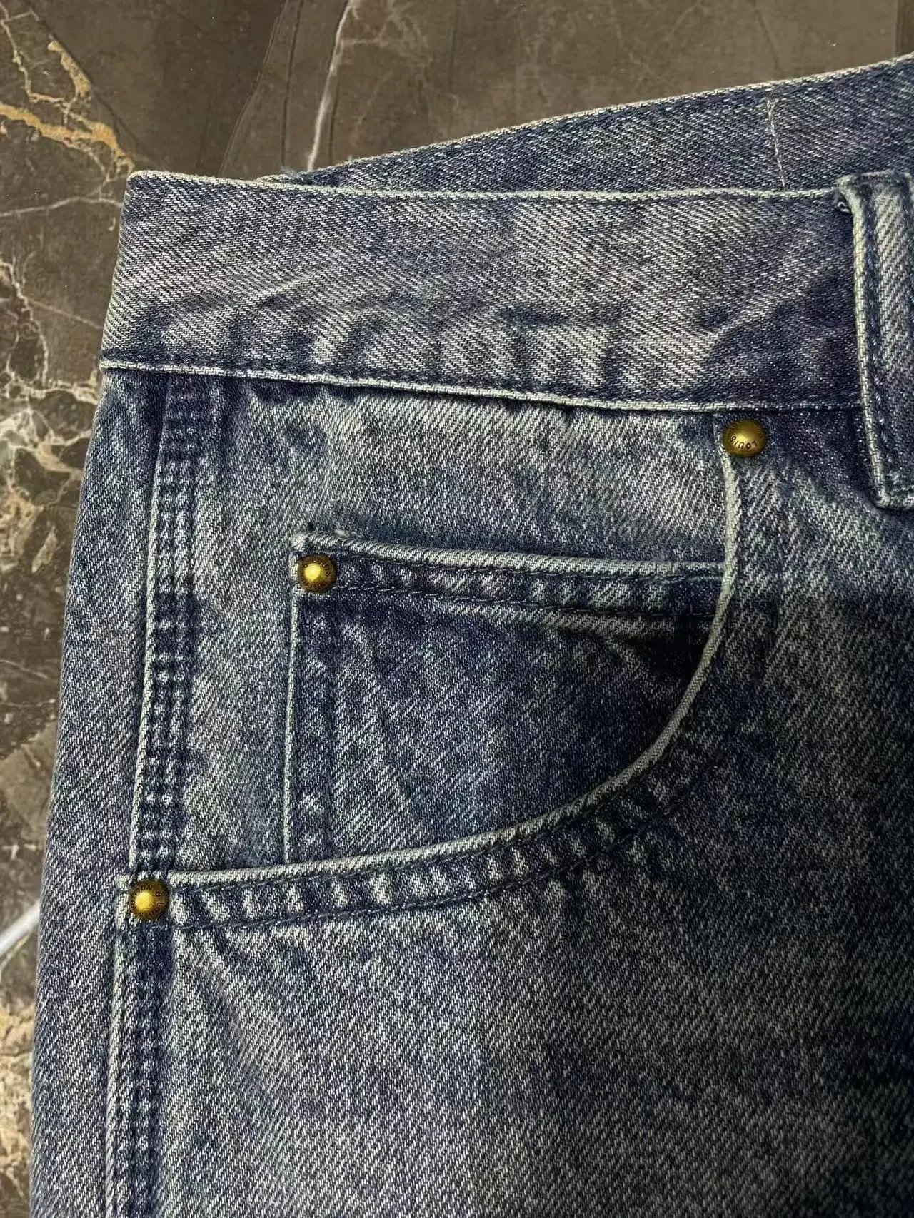 Embossed Denim Shorts photo 5