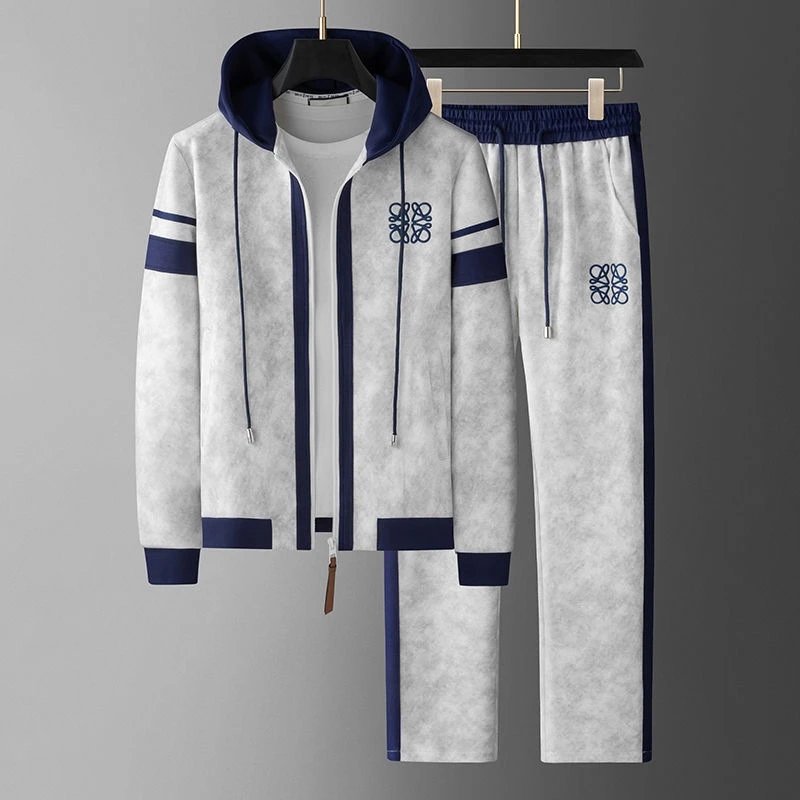 Hoodie Casual Sport Set Color-Block Stripe Oversized Two-Piece photo 2