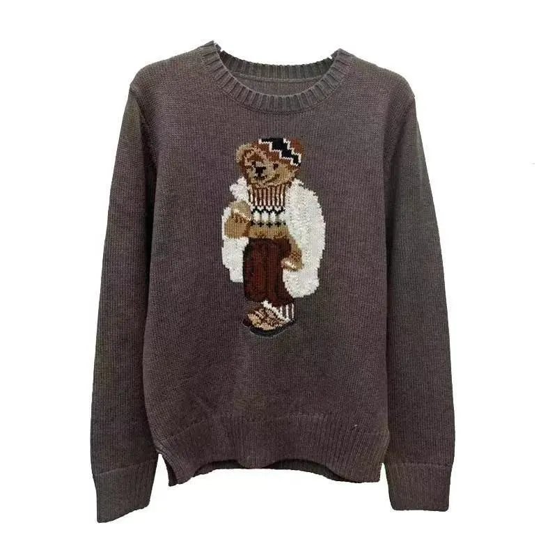 Embroidered Pink Bear Knit Long Sleeve photo 4