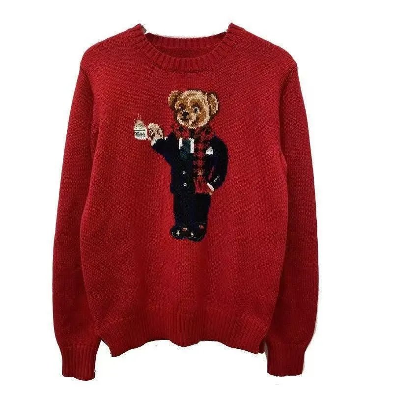 Embroidered Pink Bear Knit Long Sleeve photo 5