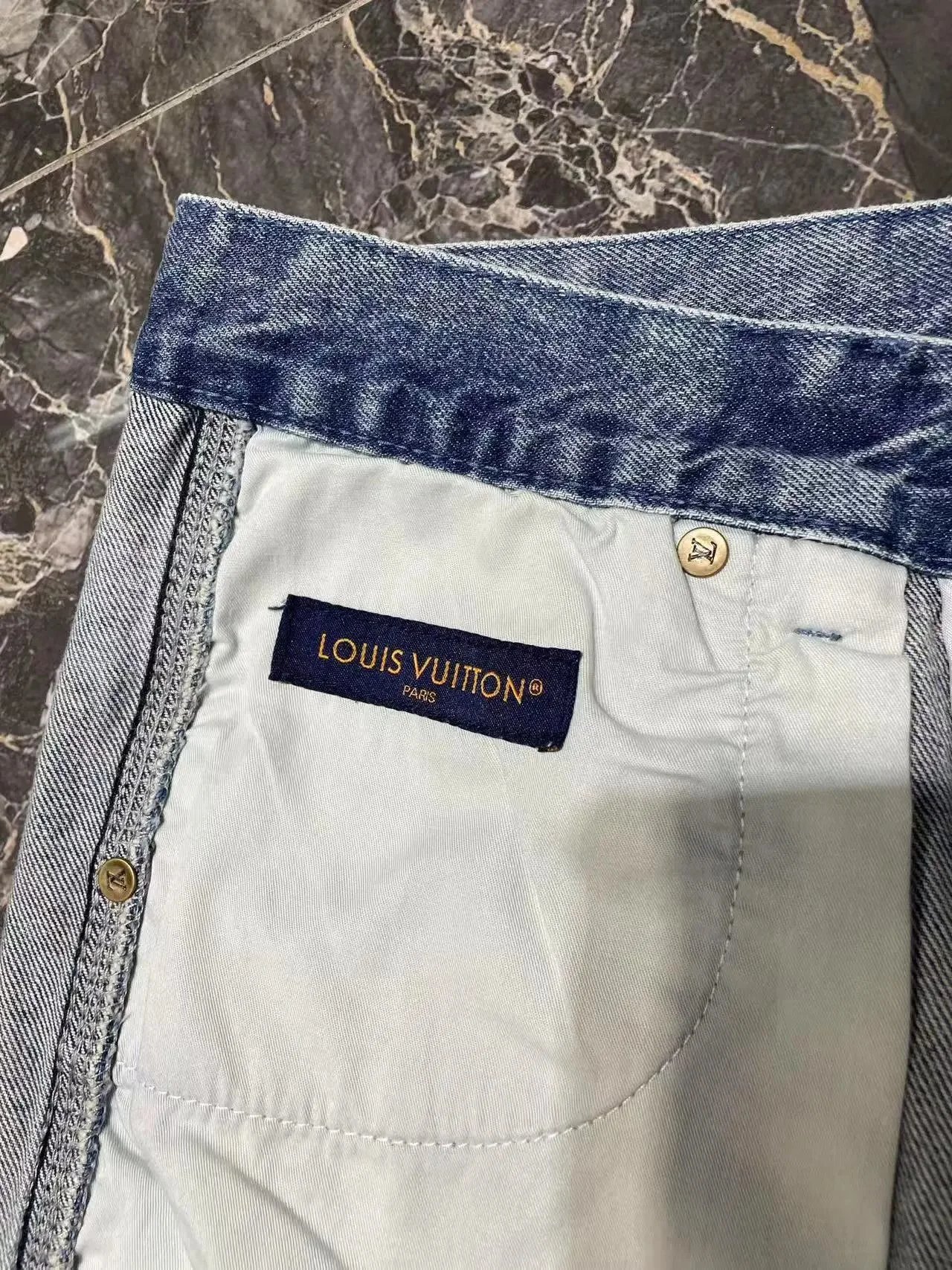 Embossed Denim Shorts photo 8