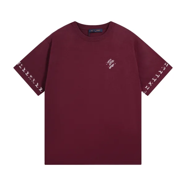 Off-White 'Areyou' Knit T-Shirt Burgundy - 1