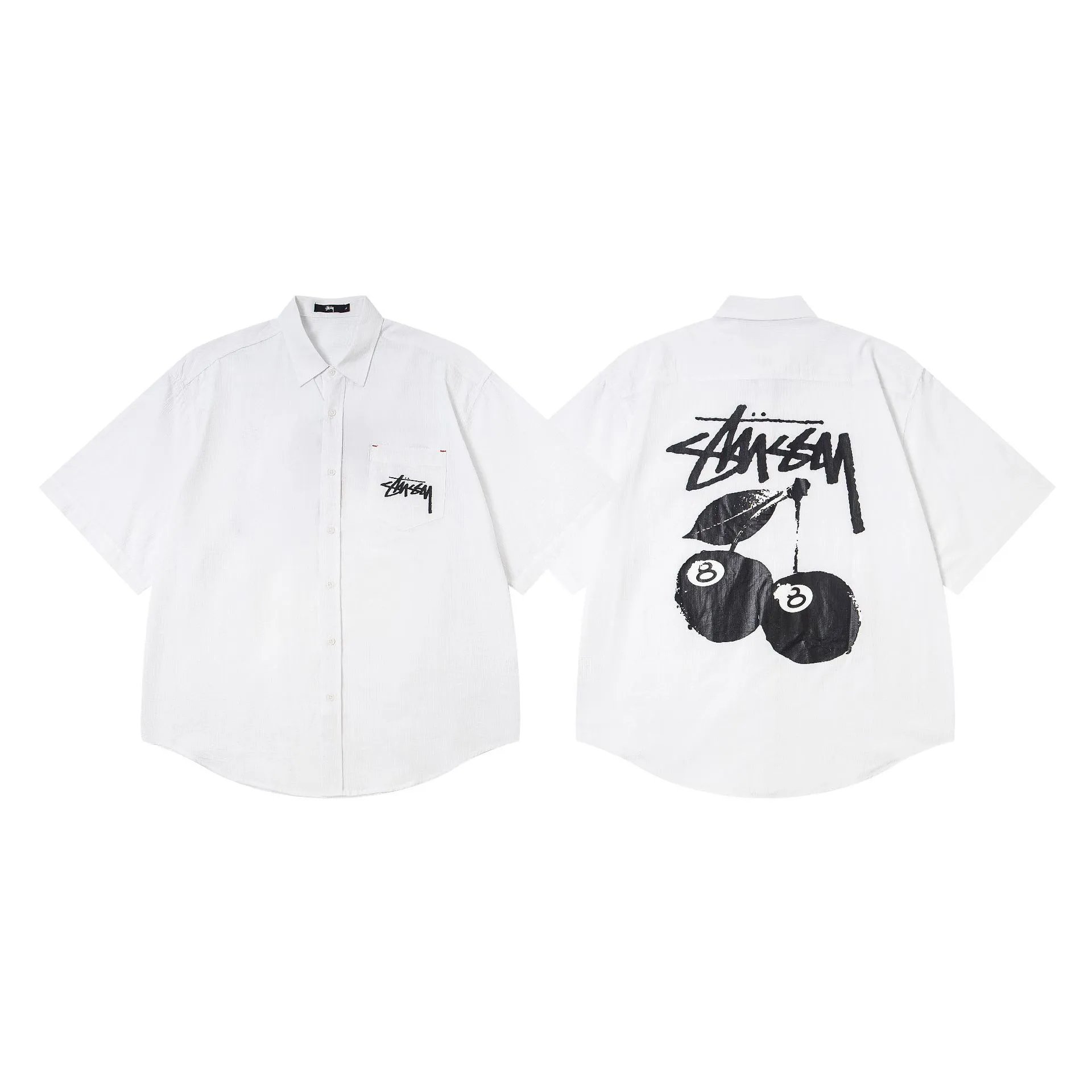 Stüssy Letter Print Collar Short Sleeve Shirt photo 7