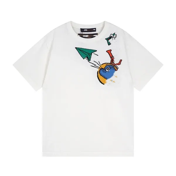 Design Paper Plane Graphic Print White T-Shirt - 1