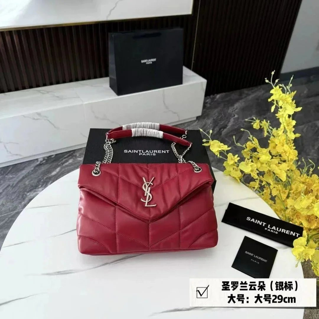 Saint Laurent Crossbody Bags Chain-Strap Flap Bag with Cassandre Logo — 22