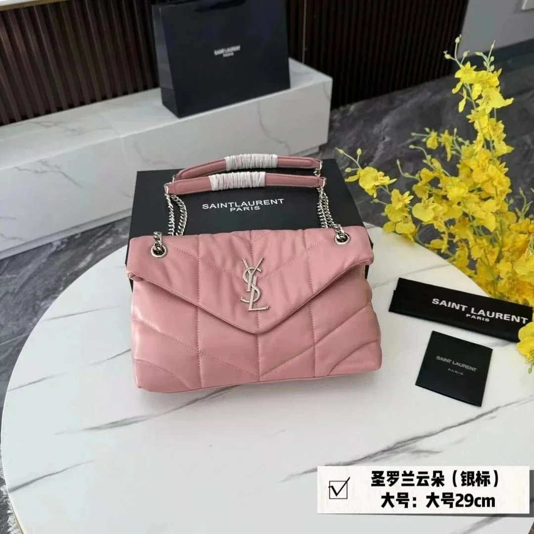 Saint Laurent Crossbody Bags Chain-Strap Flap Bag with Cassandre Logo — 19