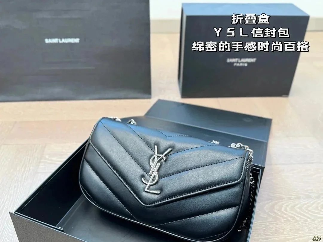 Saint Laurent Crossbody Bags Chain-Strap Flap Bag with Cassandre Logo — 33