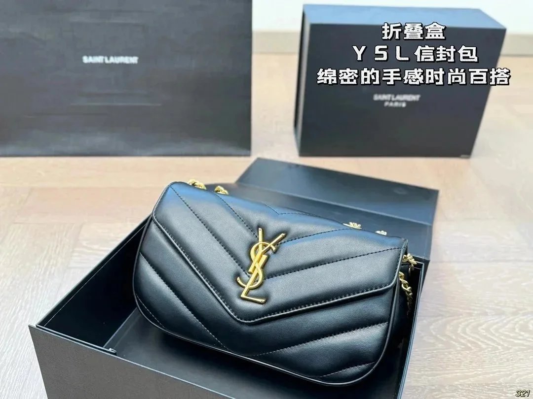 Saint Laurent Crossbody Bags Chain-Strap Flap Bag with Cassandre Logo — 31