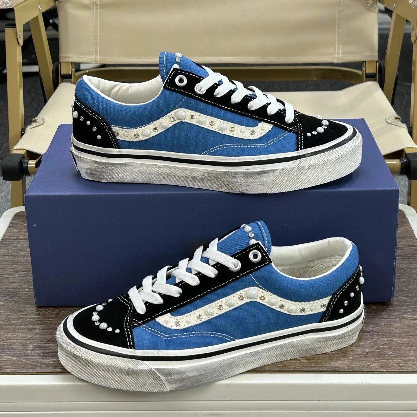 Vans Pearl Distressed Canvas Shoes