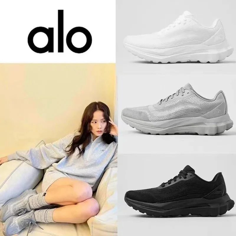 Alo Black Mesh Performance Running Sneakers