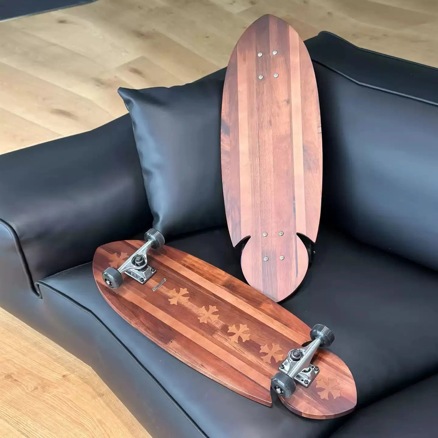 Chrome Hearts Wooden Cross Inlay Skateboard Set