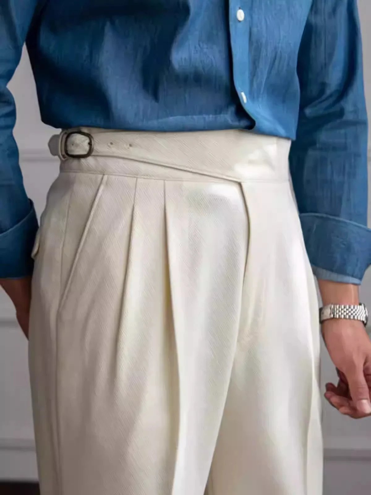 Old Money Linen Pants White super good quality