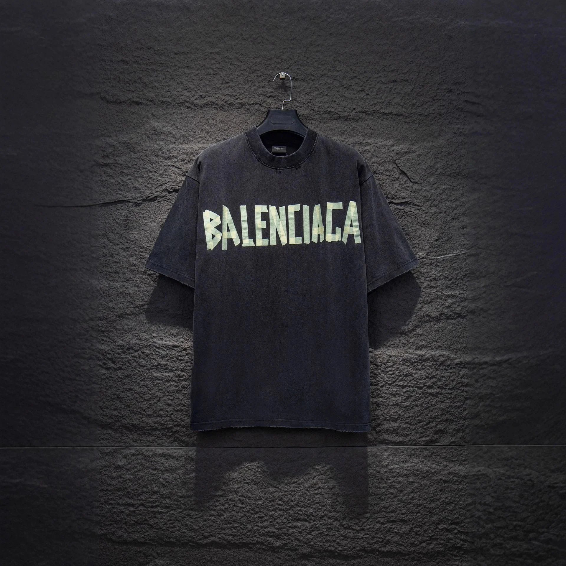 Balenciaga Distressed Oversized Print T Shirt