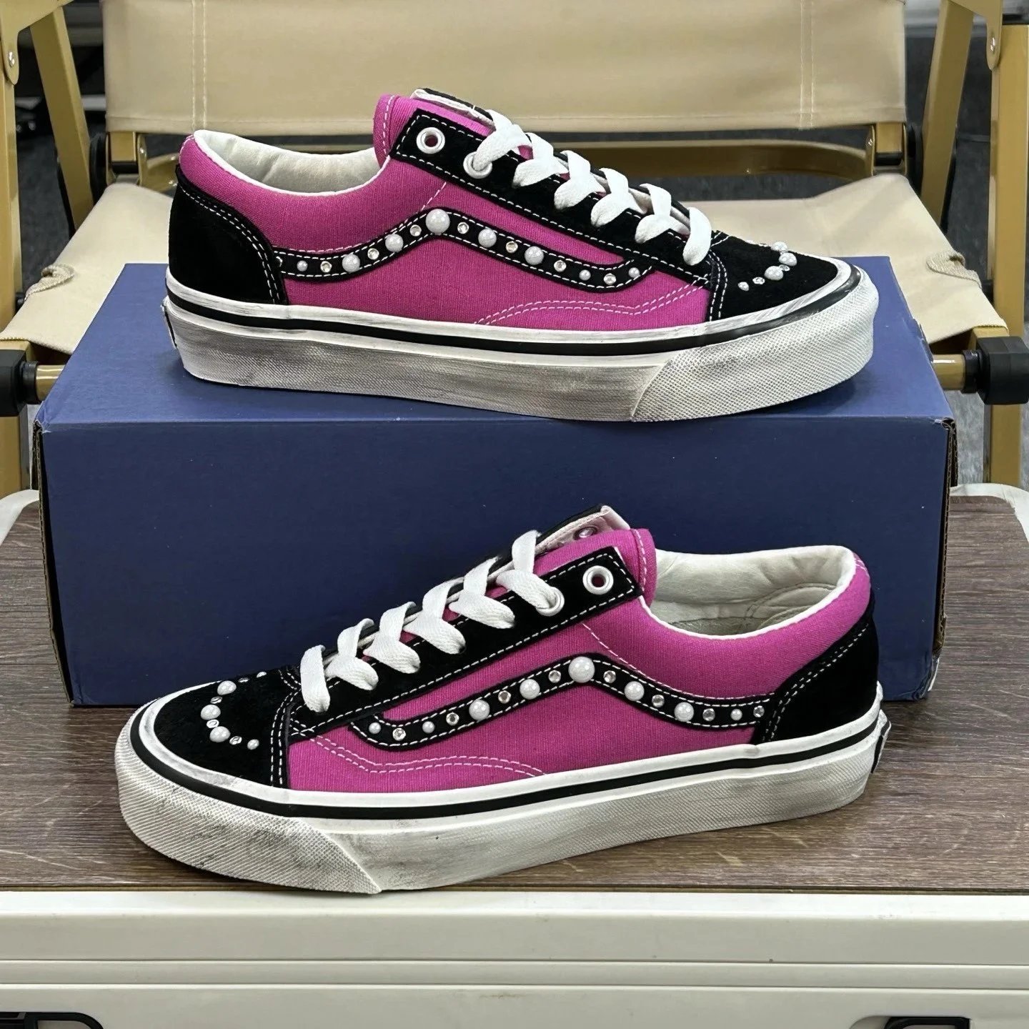 Vans Pearl Distressed Canvas Shoes