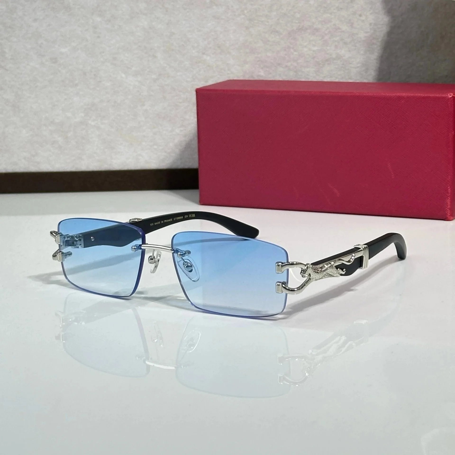 Cartier Panther Rimless Sunglasses